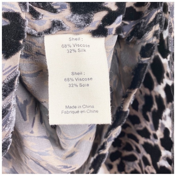 L'Agence Lydia Velvet Burnout‎ Drape Front Leopard Print Top Size Medium - Picture 9 of 11